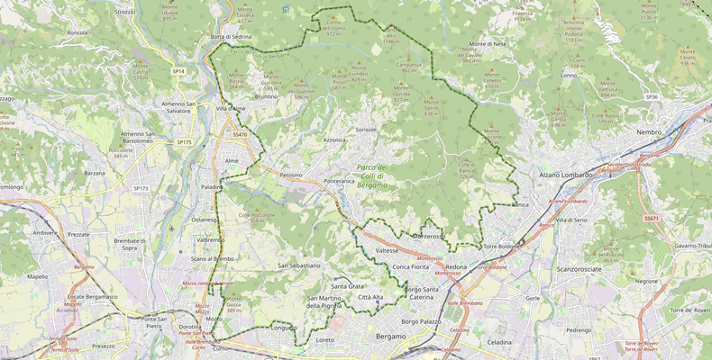Immagine Mappa Parco dei colli di bergamo
